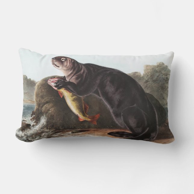Coussin Rectangle Illustration de Sea Otter (Marina Enhydra) (Recto)