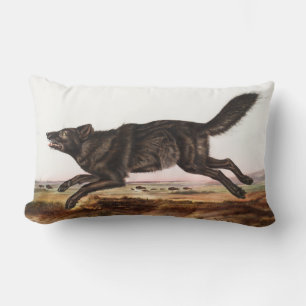 Coussin Rectangle Illustration du loup noir américain (Canis lupus)
