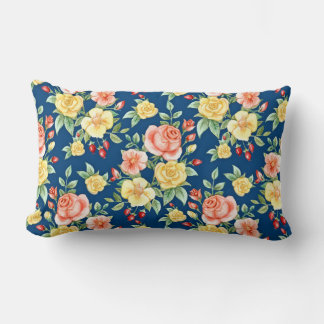 Coussin Rectangle Illustration du modèle floral Rose vintage