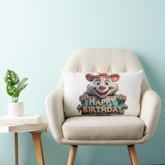 Coussin Rectangle Illustration d'un joyeux anniversaire