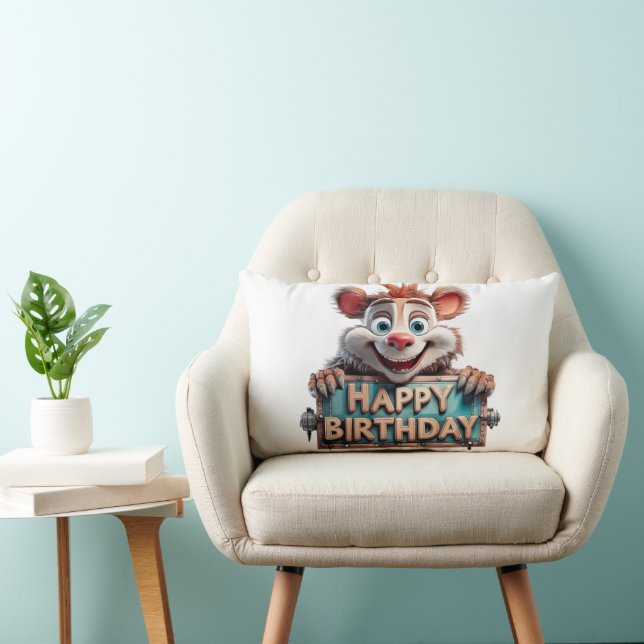 Coussin Rectangle Illustration d'un joyeux anniversaire (Chaise)