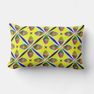 Coussin Rectangle Illustration graphique à motif jaune vif