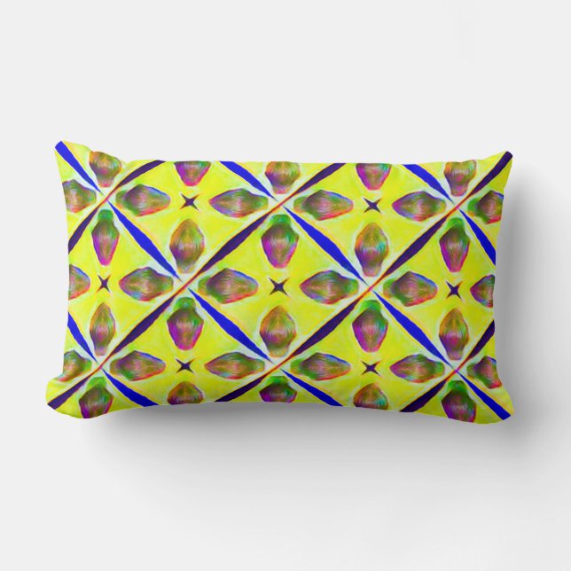 Coussin Rectangle Illustration graphique à motif jaune vif (Recto)