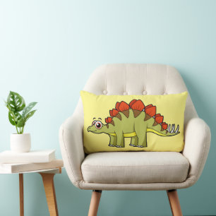 Coussin Rectangle Illustration Mignonne D'Un Stegosaurus Dinosaure.