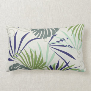 Coussin Rectangle Illustration stylisée de plantes d'intérieur pâle