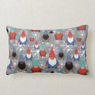 Coussin Rectangle Illustrations de flocon de neige Gnome Motif de No