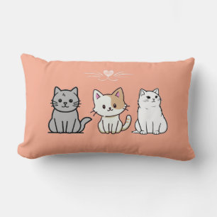 Coussin Rectangle Illustrations de trois chats assis