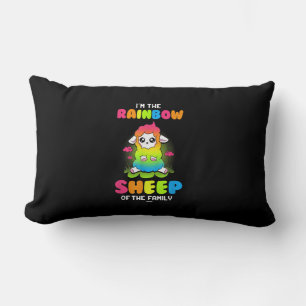Coussin Rectangle Im rainbow brebis de famille Mignonne conception