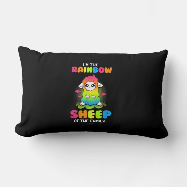 Coussin Rectangle Im rainbow brebis de famille | Mignonne conception (Recto)