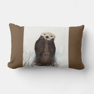 Coussin Rectangle Image de la faune de Cute Otter