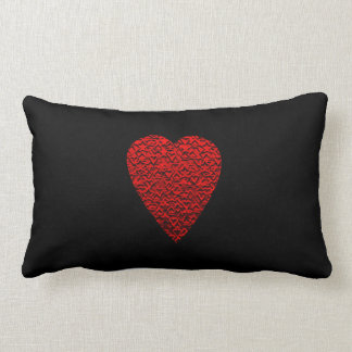 Coussin Rectangle Image rouge lumineuse de coeur