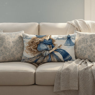 Coussin Rectangle Imaginaire d'hiver Princesse dans un terrain de Fa