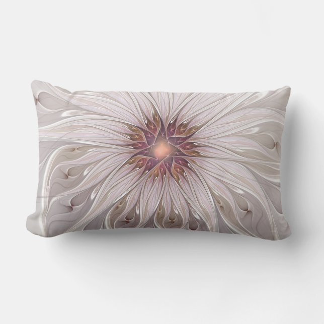 Coussin Rectangle Imaginaire Floral, Abstraite Fleur Pastel Moderne (Recto)