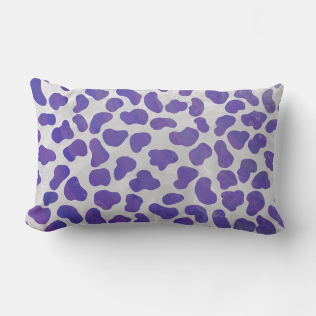 Coussin Rectangle Impression dalmate violet et blanche (Recto)