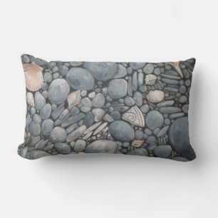 Coussin Rectangle Impression de peinture de galets et de coquillages