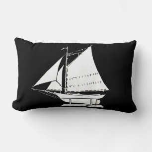 Coussin Rectangle impression de silhouette de voilier