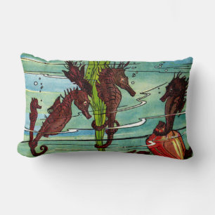 Coussin Rectangle impression des hippocampes