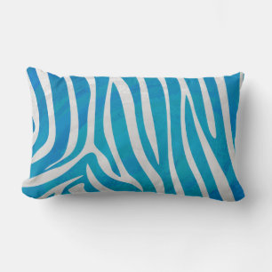 Coussin Rectangle Impression en bleu et blanc Zebra