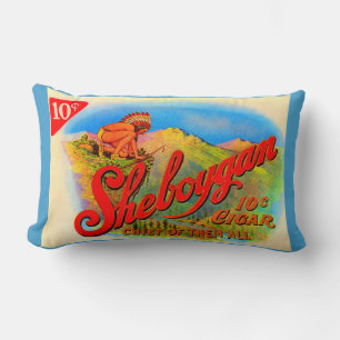 Coussin Rectangle Impression étiquette de cigares Sheboygan dans les
