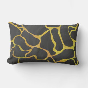 Coussin Rectangle Impression girafe noir et jaune