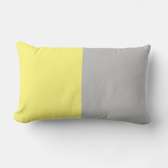 Coussin Rectangle impression gris et jaune, (Recto)