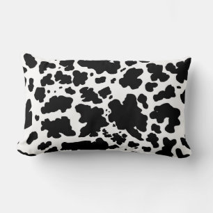 Coussin Rectangle Impression moderne de la peau de vache noire