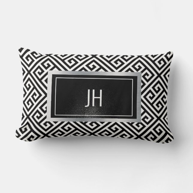 Coussin Rectangle Impression noir et blanc (Recto)