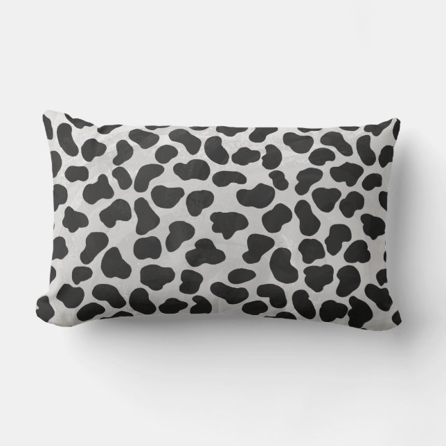 Coussin Rectangle Impression noire et blanche dalmate (Recto)