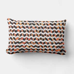 Coussin Rectangle Impression noire et orange Zebra