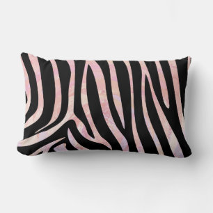 Coussin Rectangle Impression noire et rose Zebra