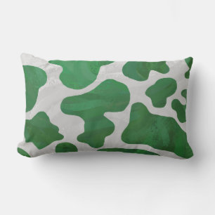 Coussin Rectangle Impression verte et blanche de vache
