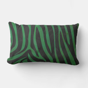 Coussin Rectangle Impression zèbre noir et vert