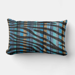 Coussin Rectangle Impression zèbre sur bois #9