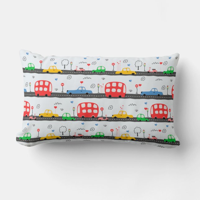 Coussin Rectangle Impressions photographiques pour enfants de transp (Recto)