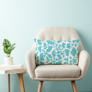 Coussin Rectangle Imprimé à motifs de vaches bleues et blanches