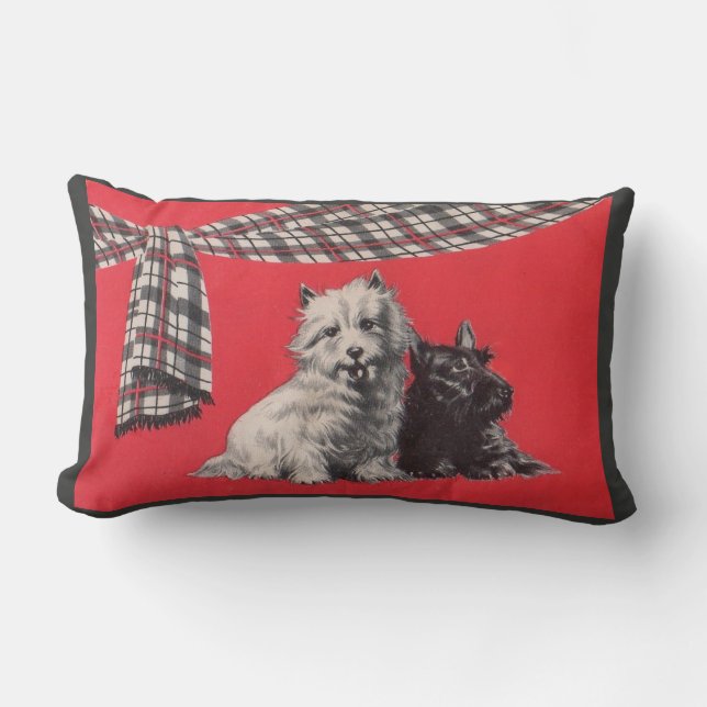 Coussin Rectangle imprimé adorable Scottish terriers (Recto)