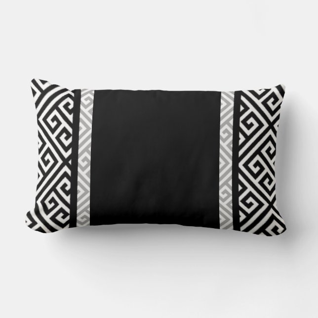 Coussin Rectangle imprimé noir et blanc (Recto)