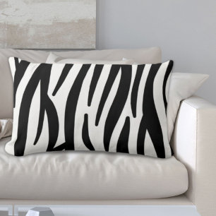 Coussin Rectangle imprimé zèbre noir blanc