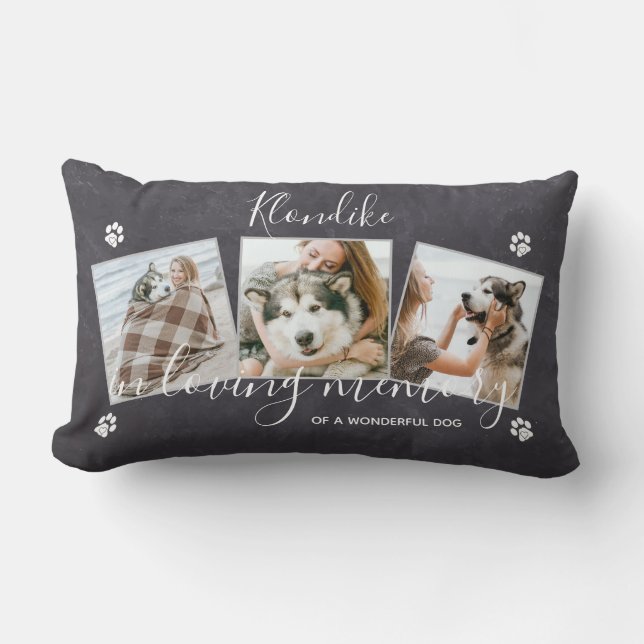 Coussin Rectangle In Love Memory - Pet Dog Memorial Photo Collage (Recto)