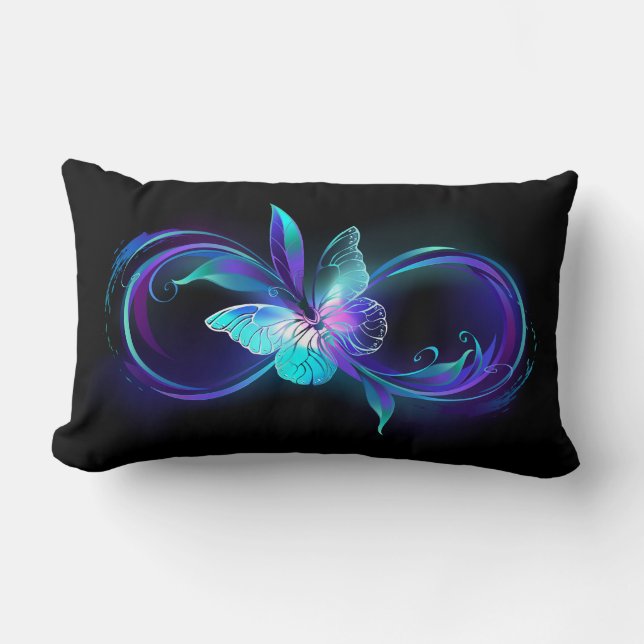 Coussin Rectangle Infinité brillante avec papillon magique (Recto)