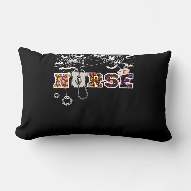Coussin Rectangle Infirmière Halloween cadeau de chemise avec Citrou (Recto)
