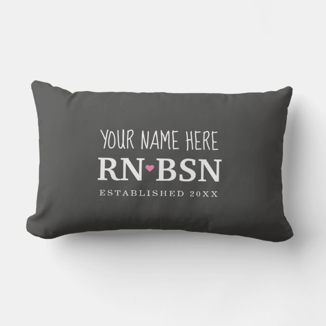 Coussin Rectangle Infirmière RN BSN Simple Cute personnalisée (Recto)