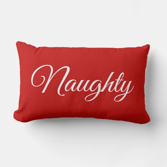 Coussin Rectangle Inscription blanche rouge de manuscrit vilaine ou (Recto)