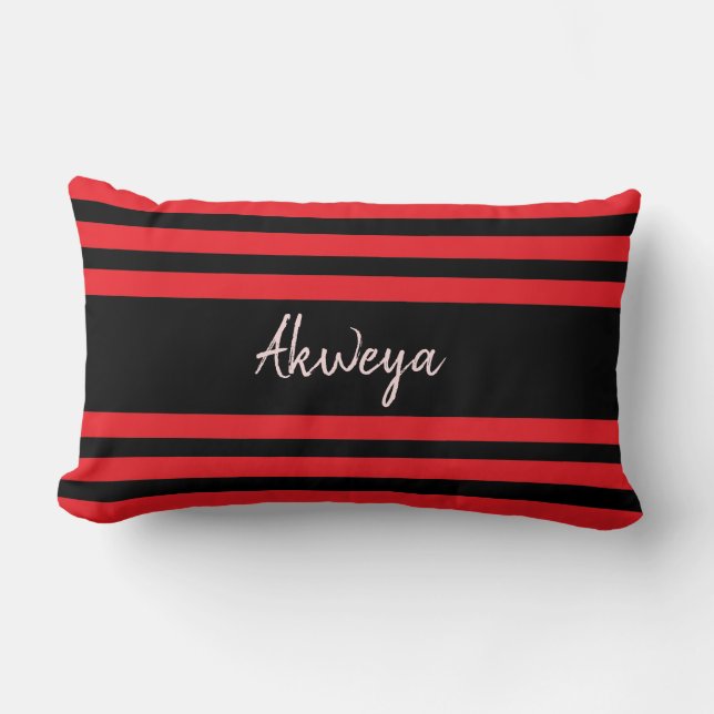 Coussin Rectangle Inspirant Idoma Rouge et Noir (Recto)