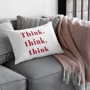 Coussin Rectangle Inspiration Positive Red Think Think Think Devis d