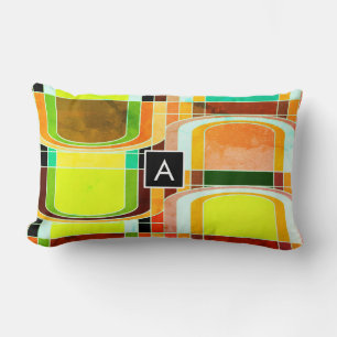 Coussin Rectangle Inspiré de rétro funky coloré