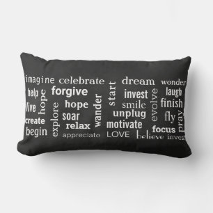 Coussin Rectangle Inspirer les mots pour vivre sur le tableau