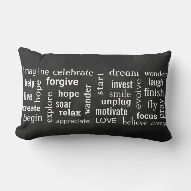 Coussin Rectangle Inspirer les mots pour vivre sur le tableau (Recto)