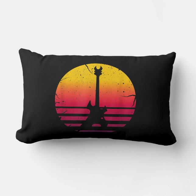 Coussin Rectangle Instrument de loterie de Guitar Sunset (Recto)