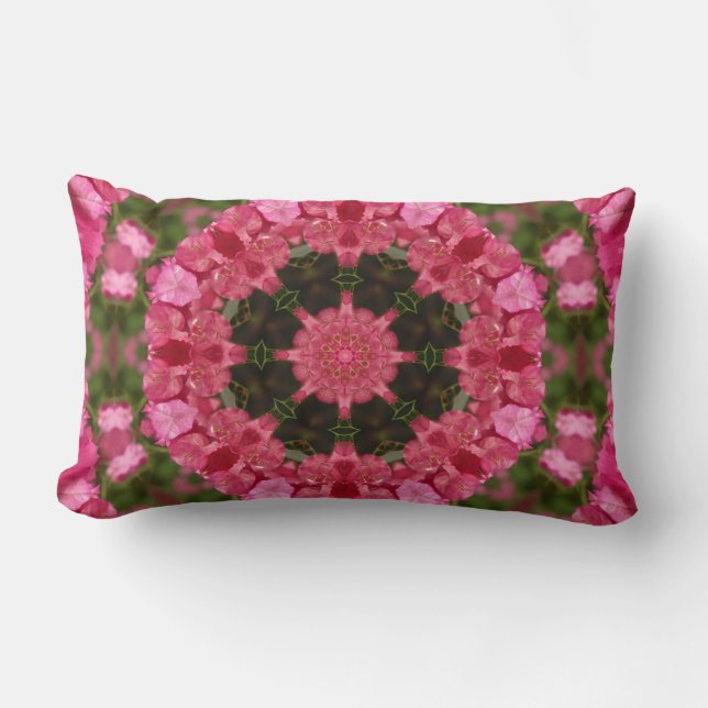 Coussin Rectangle Intégrité l mandala floral rose (Recto)